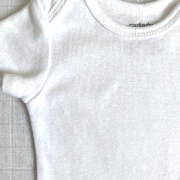 White Carter's Newborn Bodysuits Bundle - Picture 4 of 6